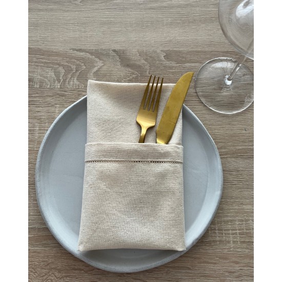 Natural Organic Πετσέτα Φαγητού Catering Γαλλική Γωνία & Αζούρ Elsa Panama 48x48cm 48x48cm Natural Natural Organic Πετσέτα Φαγητού Catering Γαλλική Γωνία & Αζούρ Elsa Panama 48x48cm 48x48cm Natural