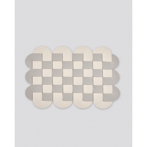 Δίχρωμο Πλεκτό Σουπλά από Δερματίνη Lorum Des.1 One Size (29x41cm) Εκρού