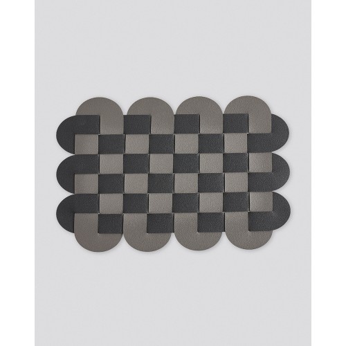 Δίχρωμο Πλεκτό Σουπλά από Δερματίνη Lorum Des.1 One Size (29x41cm) Ανθρακί