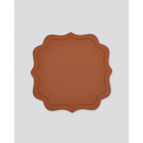 Μονόχρωμο Σουπλά από Δερματίνη Σχήμα Λουλούδι Lorum Des.4 One Size Rust