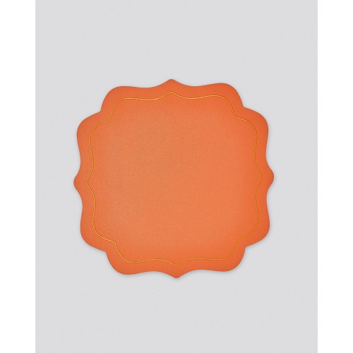Μονόχρωμο Σουπλά από Δερματίνη Σχήμα Λουλούδι Lorum Des.4 One Size Πορτοκαλί