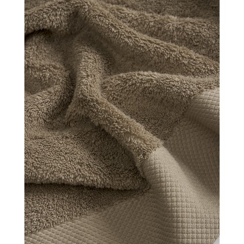 Βαμβακερή Πετσέτα με Φαρδιά Πικέ Φάσα Capital 700gsm Μπάνιου | 65x135cm Γκρι - Μπεζ