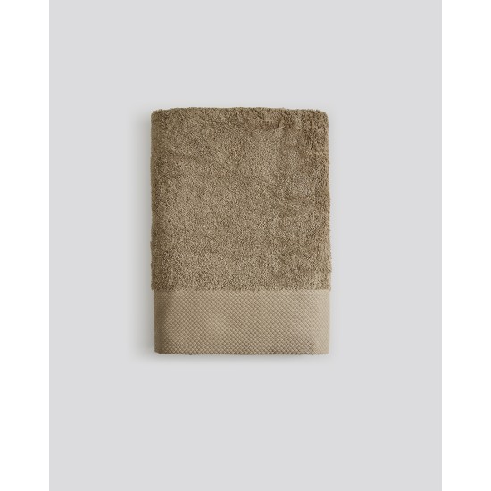 Βαμβακερή Πετσέτα με Φαρδιά Πικέ Φάσα Capital 700gsm Μπάνιου | 65x135cm Γκρι - Μπεζ