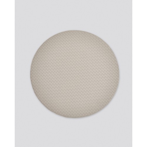 Δίχρωμο Στρογγυλό Πλεκτό Σουπλά από Δερματίνη Lorum Des.3 One Size (38cm) Μαύρο