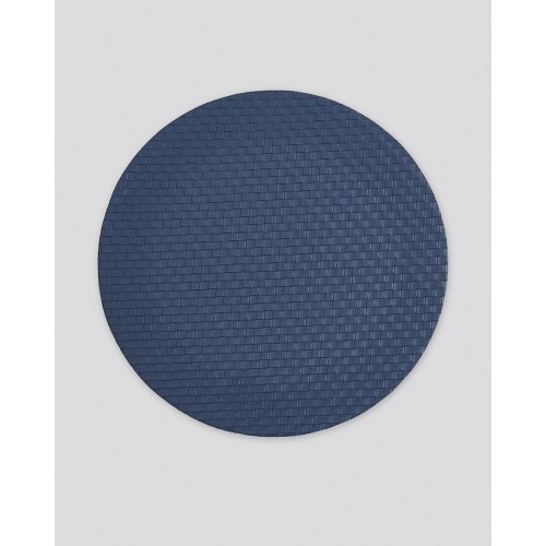 Δίχρωμο Στρογγυλό Πλεκτό Σουπλά από Δερματίνη Lorum Des.3 One Size (38cm) Μπλε