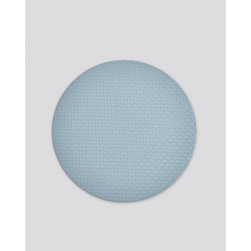 Δίχρωμο Στρογγυλό Πλεκτό Σουπλά από Δερματίνη Lorum Des.3 One Size (38cm) Σιέλ