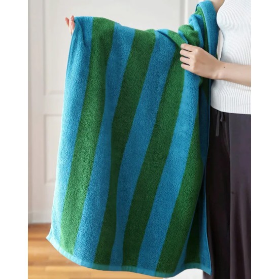 Βαμβακερή Ριγέ Πετσέτα Μπάνιου Akro 90x170cm Θαλάσσης | 90x170cm Πράσινο Βαμβακερή Ριγέ Πετσέτα Μπάνιου Akro 90x170cm Θαλάσσης | 90x170cm Πράσινο