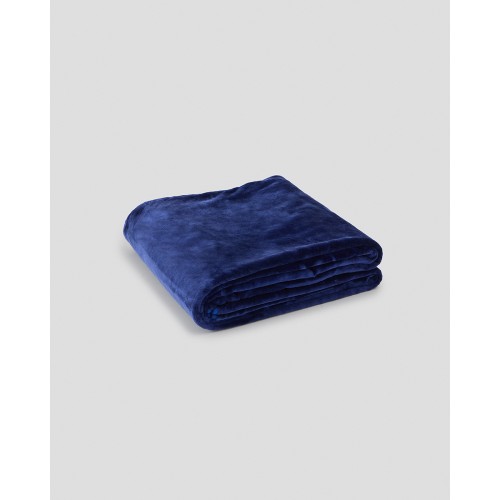 Βελουτέ Μονόχρωμη Κουβέρτα Voras Μονή (160x220cm) Μπλε Navy