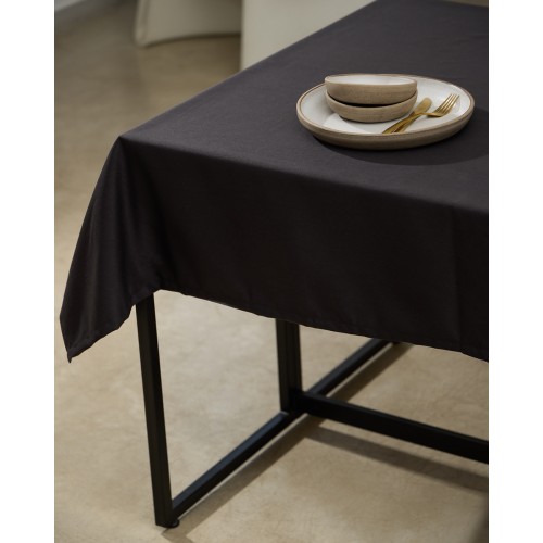 Μονόχρωμο Τραπεζομάντηλο Super Soft Julien σε 6 Αποχρώσεις 6 ατόμων Μαύρο