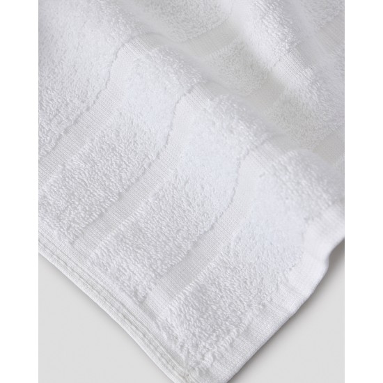 Βαμβακερή Λευκή Ξενοδοχειακή Πετσέτα Raya 500gsm Προσώπου | 50x90cm Άσπρο