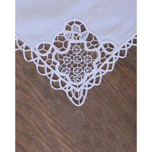 Βαμβακερό Λευκό Πετσετάκι με Δαντέλα Κηπούρ 40x40cm 40x40cm Άσπρο Βαμβακερό Λευκό Πετσετάκι με Δαντέλα Κηπούρ 40x40cm 40x40cm Άσπρο