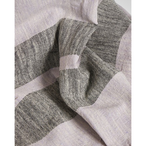 Βαμβακερό Ριχτάρι Αργαλειού με Μαύρη Φάσα Damian Διθέσιος | 180x240cm Πούδρα