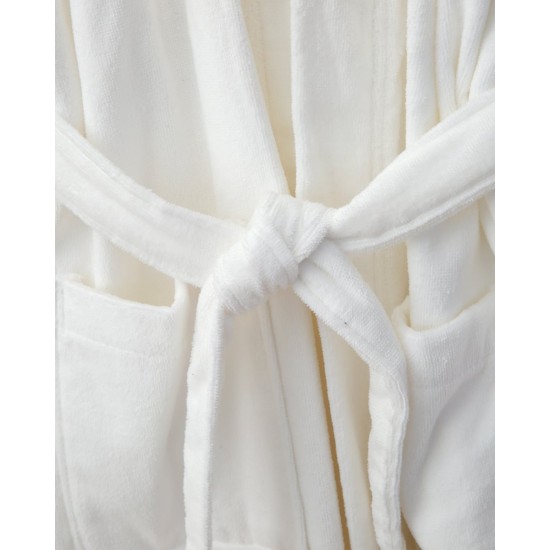 Μονόχρωμο Βαμβακερό Βελουτέ Μπουρνούζι L/XL Berlin Small | Medium Άσπρο