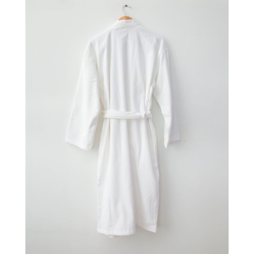 Μονόχρωμο Βαμβακερό Βελουτέ Μπουρνούζι L/XL Berlin Small | Medium Άσπρο