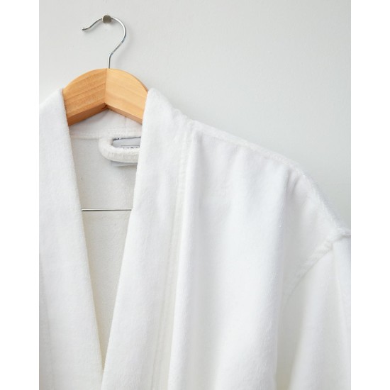 Μονόχρωμο Βαμβακερό Βελουτέ Μπουρνούζι L/XL Berlin Large | XLarge Άσπρο