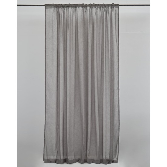Έτοιμη Ραμμένη Κουρτίνα Γάζα Beatrix σε 6 αποχρώσεις Φαρδύ Φύλλο (240x320cm) Γκρι
