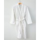 Unisex Λευκό Βαμβακερό Βελουτέ Μπουρνούζι Abraco One Size Άσπρο