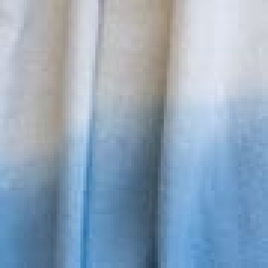 Βαμβακερό Ριχτάρι με Φάσα & Πομ Πομ Pluton Διθέσιος | 180x240cm Εκρού Μπλε