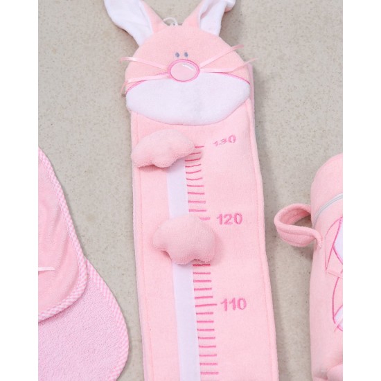 Σετ πετσετέ Rabbit με κέντημα λαγουδάκι Σετ Ροζ Σετ πετσετέ Rabbit με κέντημα λαγουδάκι Σετ Ροζ