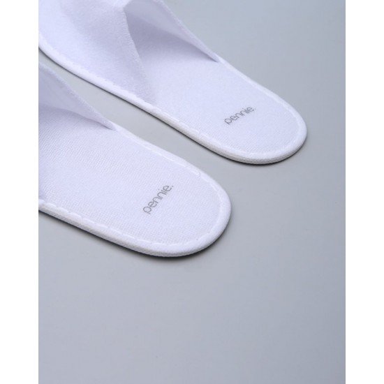 Πετσετέ Κλειστές Λεπτές Παντόφλες Slipper  One Size Άσπρο