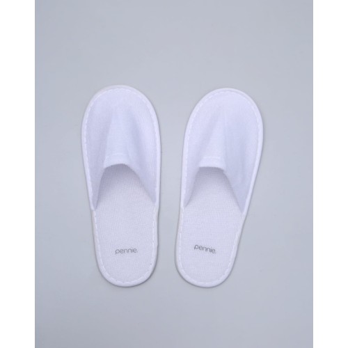 Πετσετέ Λευκές Κλειστές Λεπτές Παντόφλες Slipper One Size Άσπρο