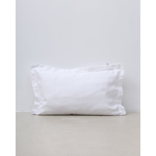 Μαξιλαροθήκη Chalet Oxford με σατινόριγο σχέδιο 50x70cm Άσπρο