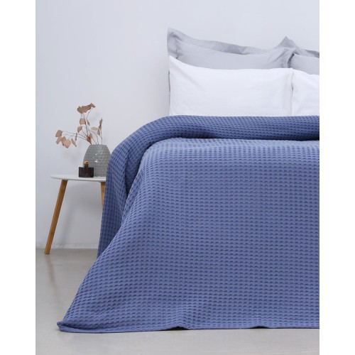 Κουβέρτα πικέ Raul II Super Υπέρδιπλη (270x240cm) Μπλε
