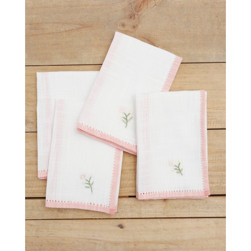 Σετ 4 τεμ Πετσέτες Φαγητού Herbal Σχ. 148 Bo Maison 42x42cm Ροζ