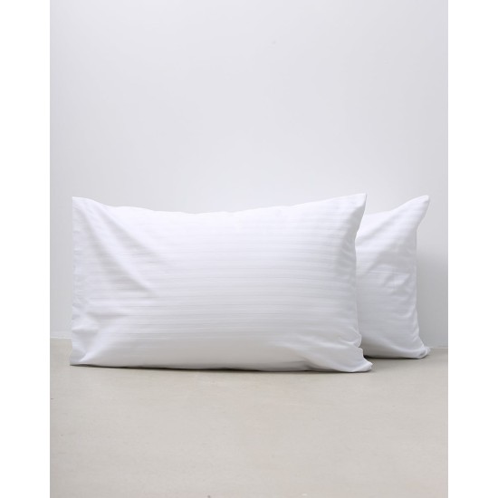 Μαξιλαροθήκη Redon με σατινόριγο σχέδιο 50x70cm Άσπρο Μαξιλαροθήκη Redon με σατινόριγο σχέδιο 50x70cm Άσπρο