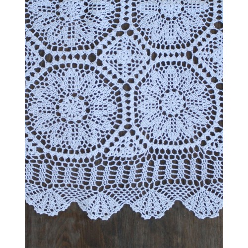 Χειροποίητο τραπεζομάντηλο Crete 6 ατόμων (130x180cm) Άσπρο Χειροποίητο τραπεζομάντηλο Crete 6 ατόμων (130x180cm) Άσπρο