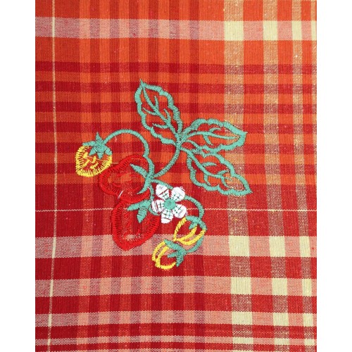 Τραπεζομάντηλο Fraoula με σχέδιο φράουλας 2 ατόμων (85x85cm) Εκρού Τραπεζομάντηλο Fraoula με σχέδιο φράουλας 2 ατόμων (85x85cm) Εκρού