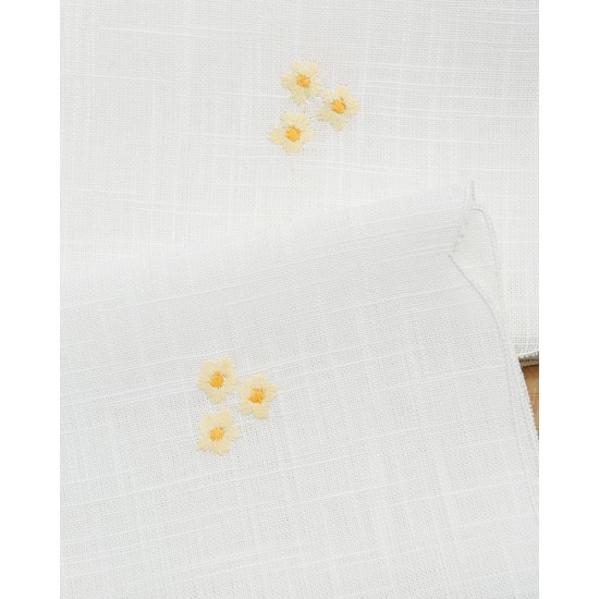 Σετ Πετσέτες Φαγητού 4 τεμ Κέντημα Μαργαρίτα  42x42cm Εκρού