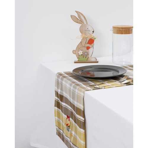 Καρώ Τραβέρσα Κέντημα Καλάθι 40x180cm Soho Τραβέρσα (40x180cm) Μπεζ