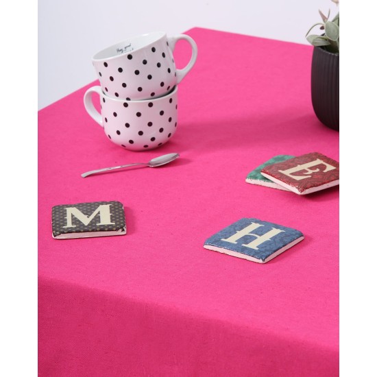 Μονόχρωμο Φούξια Τραπεζομάντηλο Panama III 4 ατόμων (140x140cm) Φούξια