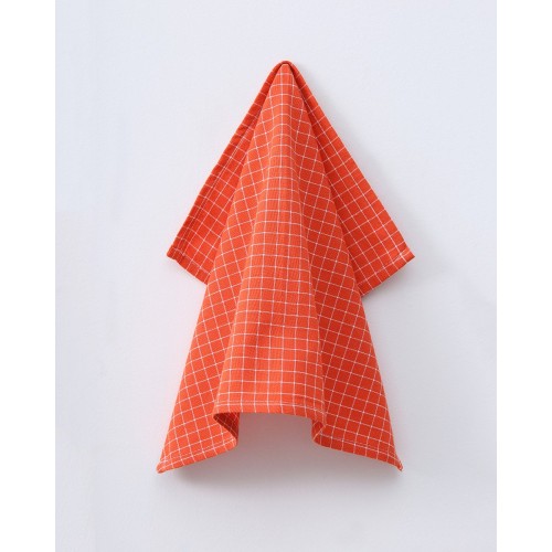 Σετ Βαμβακερά Ποτηρόπανα 2 τεμ Πορτοκαλί Καρώ Bazil 50x70cm Πορτοκαλί