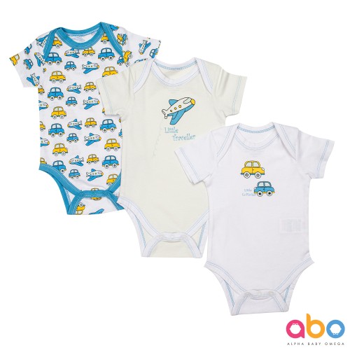 Σετ 3 κοντομάνικα κορμάκια Traveller ABO