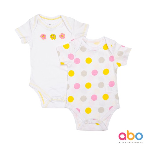 Σετ 2 κοντομάνικα κορμάκια Confetti ABO