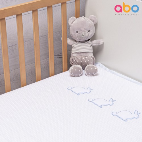 Πικέ κουβέρτα 100*150 Rabbit Μπλε ΑΒΟ