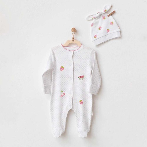 Μακρυμάνικο φορμάκι με αξεσουάρ Strawberry Picnic Time