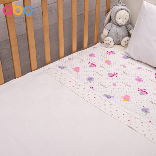Πικέ κουβέρτα 100*150 Animals ροζ  ΑΒΟ