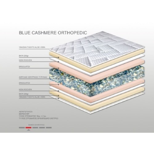 Στρώμα Bs Strom Cashmere Orthopedic Foam υπέρδιπλο 190x190x18cm