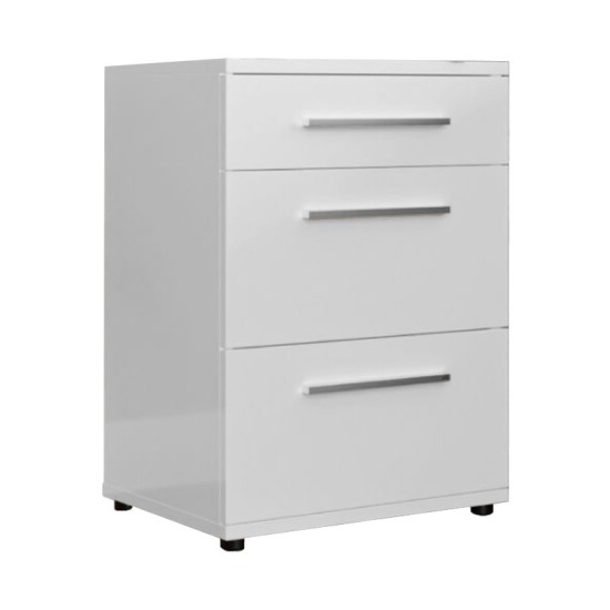 Κομοδίνο Elegance με 3 συρτάρια σε λευκή απόχρωση 40x39x57εκ Κομοδίνο Elegance με 3 συρτάρια σε λευκή απόχρωση 40x39x57εκ