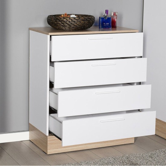 Συρταριέρα Pelita σε λευκή-oak απόχρωση 72x40x88εκ Συρταριέρα Pelita σε λευκή-oak απόχρωση 72x40x88εκ