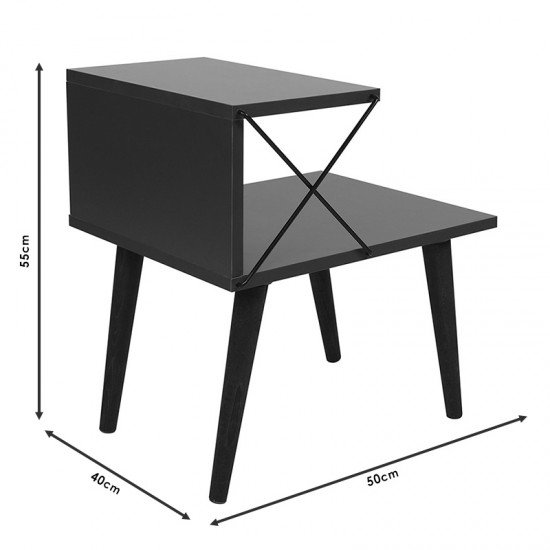 Βοηθητικό τραπέζι-κομοδίνο Gather sonoma-καρυδί 50x40x55εκ