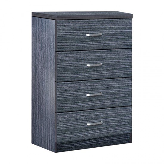 Συρταριέρα Killian  με 4 συρτάρια μαύρο-καρυδί 80x40x80εκ