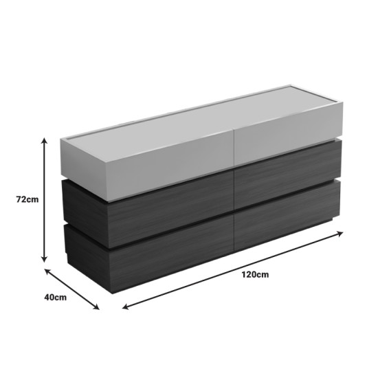 Συρταριέρα Sonlen mdf σε καρυδί-μπεζ απόχρωση 120x40x72εκ Συρταριέρα Sonlen mdf σε καρυδί-μπεζ απόχρωση 120x40x72εκ