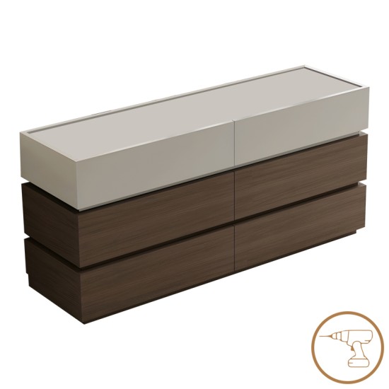 Συρταριέρα Sonlen mdf σε καρυδί-μπεζ απόχρωση 120x40x72εκ Συρταριέρα Sonlen mdf σε καρυδί-μπεζ απόχρωση 120x40x72εκ