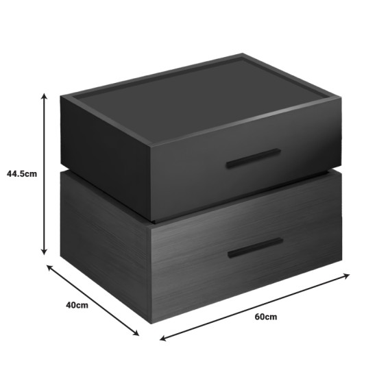 Κομοδίνο Sonlen mdf σε sonoma-ανθρακί απόχρωση 60x40x44.5εκ Κομοδίνο Sonlen mdf σε sonoma-ανθρακί απόχρωση 60x40x44.5εκ