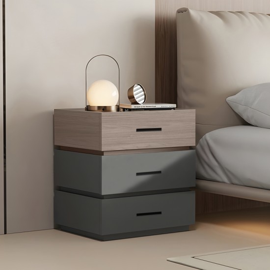 Κομοδίνο Sonlen mdf σε sonoma-ανθρακί απόχρωση 60x40x66εκ Κομοδίνο Sonlen mdf σε sonoma-ανθρακί απόχρωση 60x40x66εκ