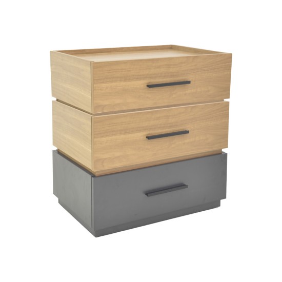 Κομοδίνο Sonlen mdf σε sonoma-ανθρακί απόχρωση 60x40x66εκ Κομοδίνο Sonlen mdf σε sonoma-ανθρακί απόχρωση 60x40x66εκ